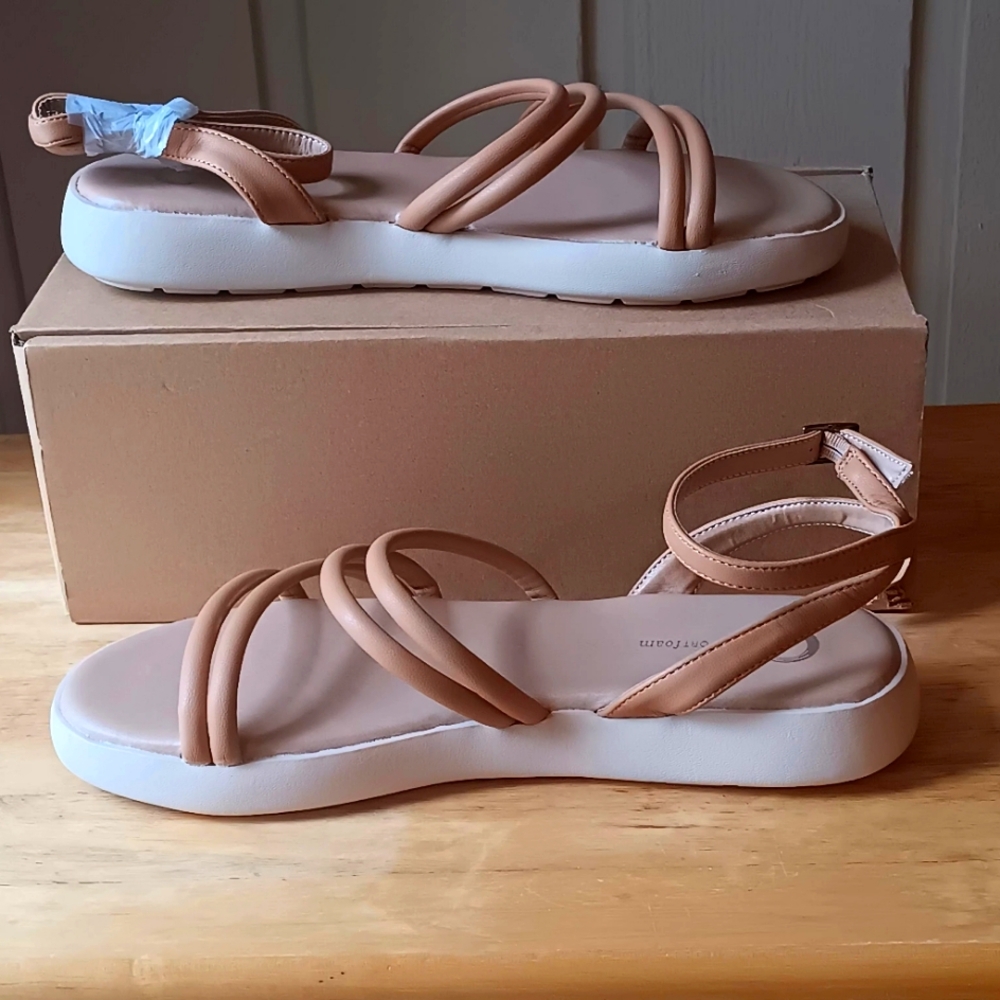 Tru Comfort Foam Paloma Mocha Women's Tan 9½ Strappy Sandals